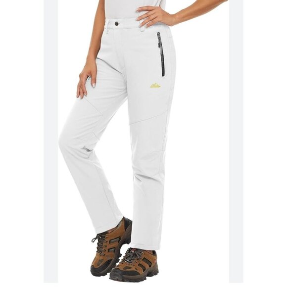 TACVASEN Womens Waterproof Insulated Fleece-Lined Snow Pants Off White Size S - Picture 1 of 12